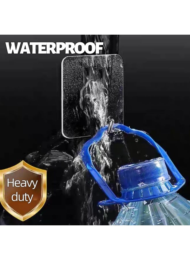 Waterproof Transparent Self-Adhesive Wall Hooks – Heavy Duty 22lb Load Sticky Hooks for Hanging Clothes, Towels, Bags, Kitchen Tools, Bathroom, and Outdoor Utility Organization-10Pcs - Image 5